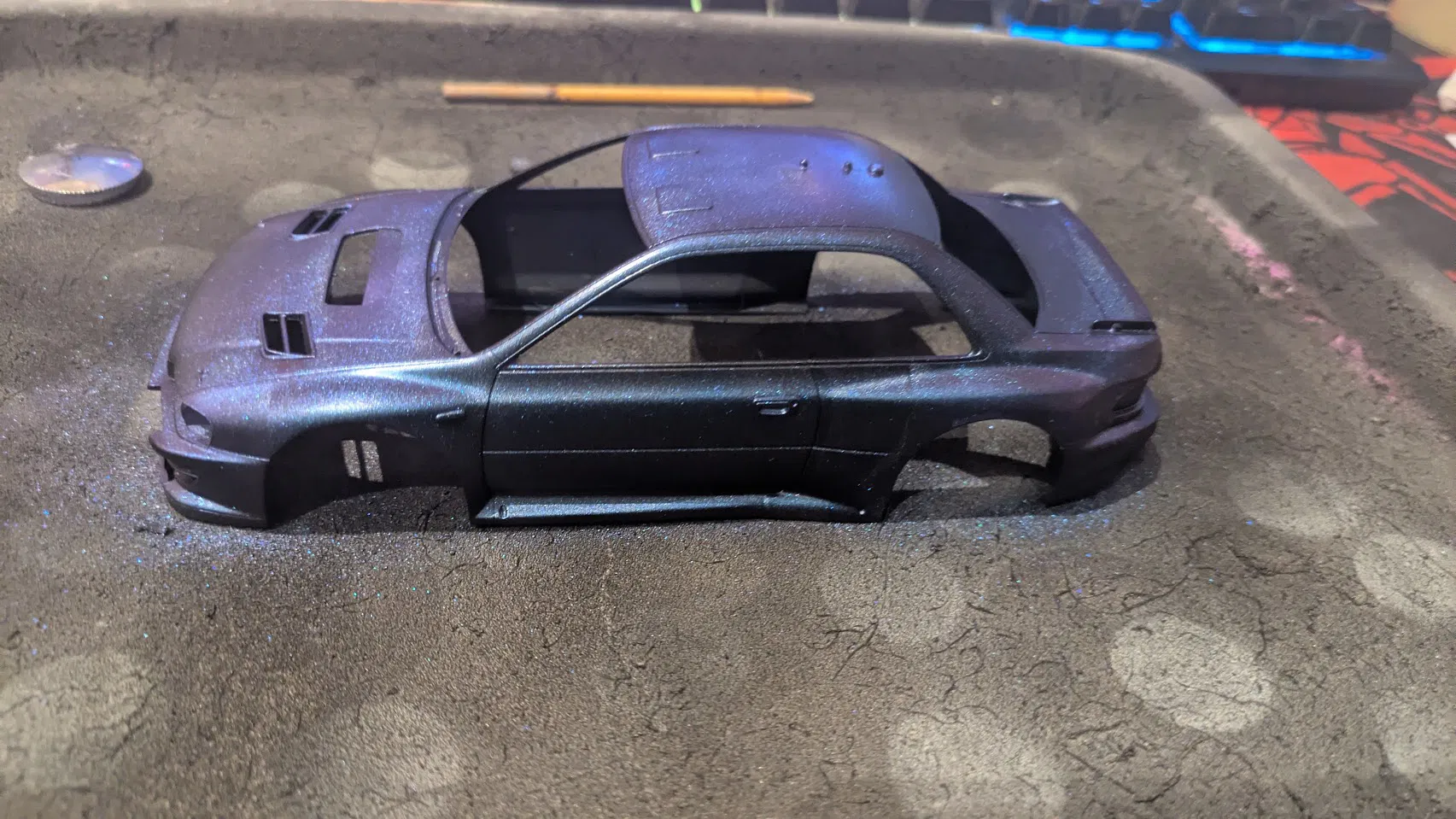 Trying out Turbodork colourshift paints on a Tamiya Subaru Impreza. image 1