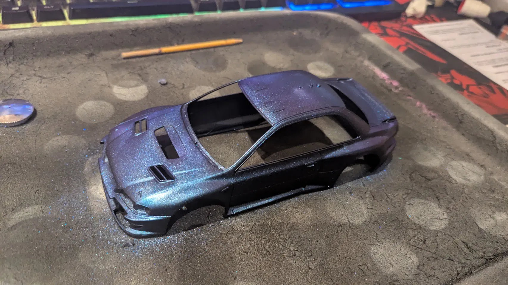 Trying out Turbodork colourshift paints on a Tamiya Subaru Impreza. image 2