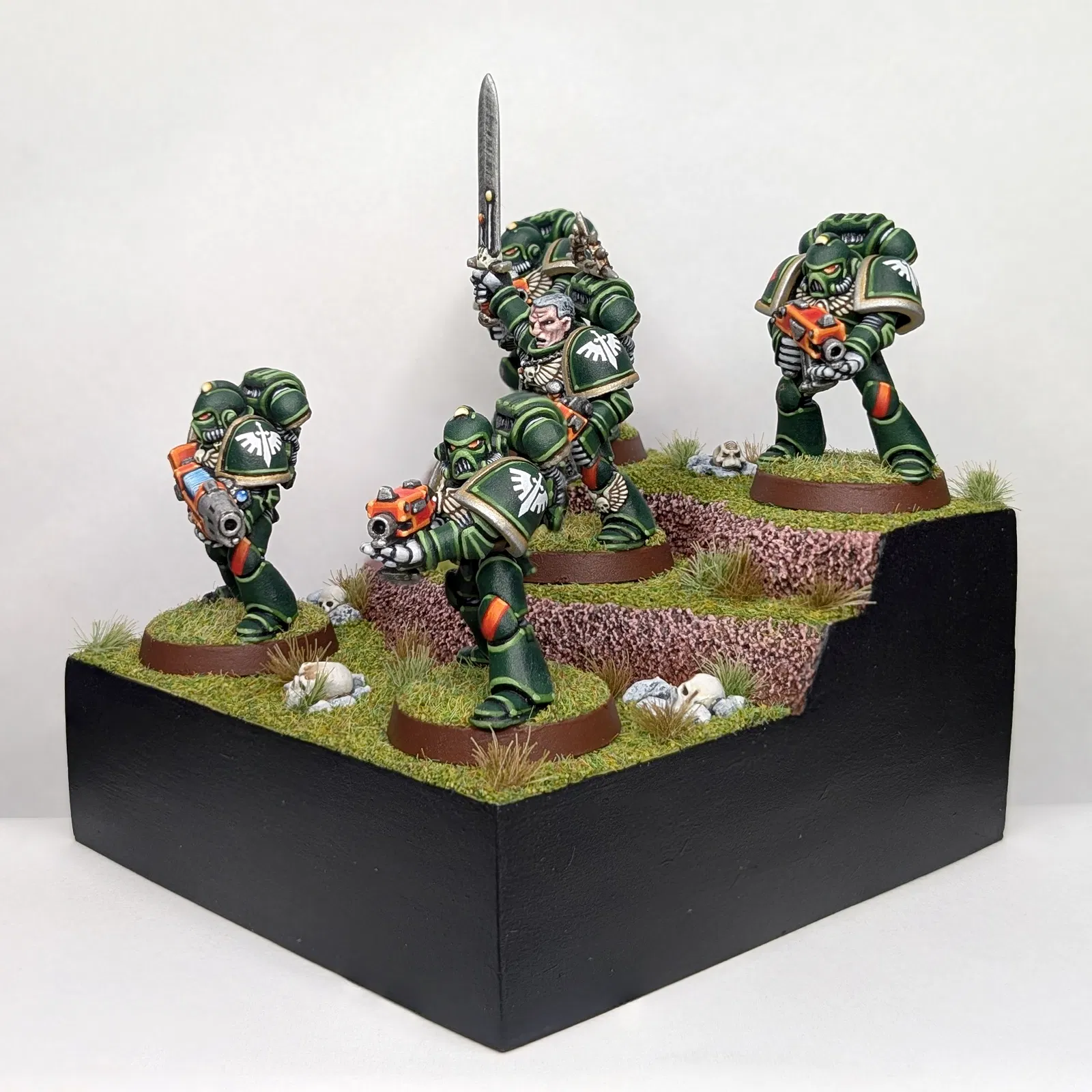 2nd Edition Grim Bright Dark Angels Squad on Temp Base image 2